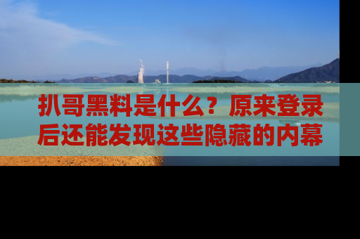 扒哥黑料是什么?原来登录后还能发现这些隐藏的内幕!