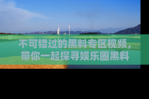 不可错过的黑料专区视频,带你一起探寻娱乐圈黑料