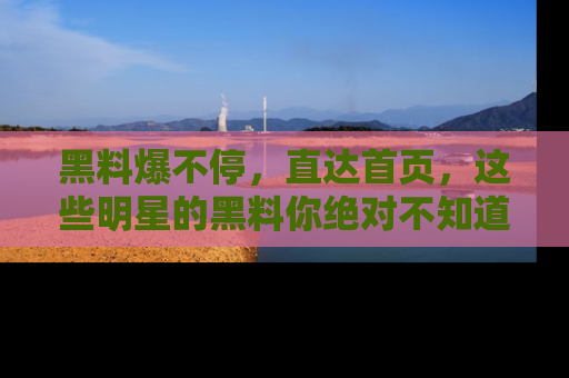 黑料爆不停,直达首页,这些明星的黑料你绝对不知道!