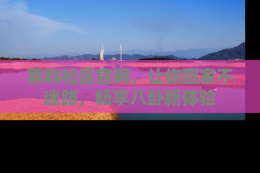 黑料社区官网，让你回家不迷路，畅享八卦新体验