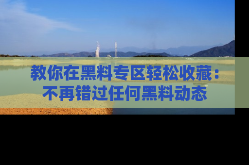 教你在黑料专区轻松收藏:不再错过任何黑料动态
