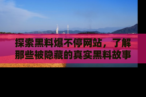 探索黑料爆不停网站，了解那些被隐藏的真实黑料故事